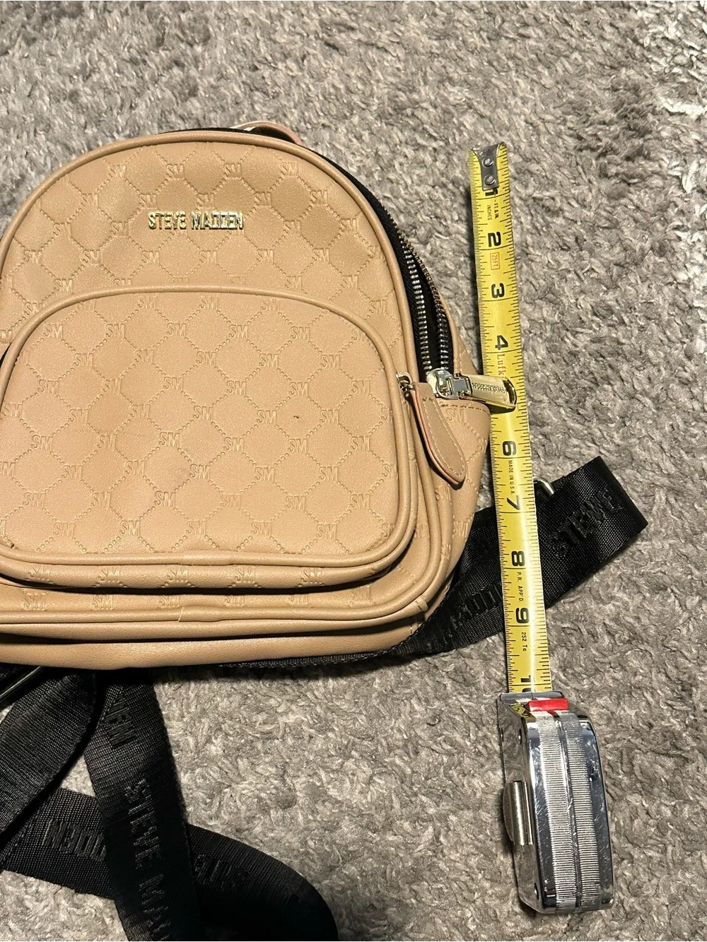 Steve Madden Beige Mini Backpack Purse